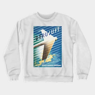 Deruluft Germany Vintage Poster 1934 Crewneck Sweatshirt